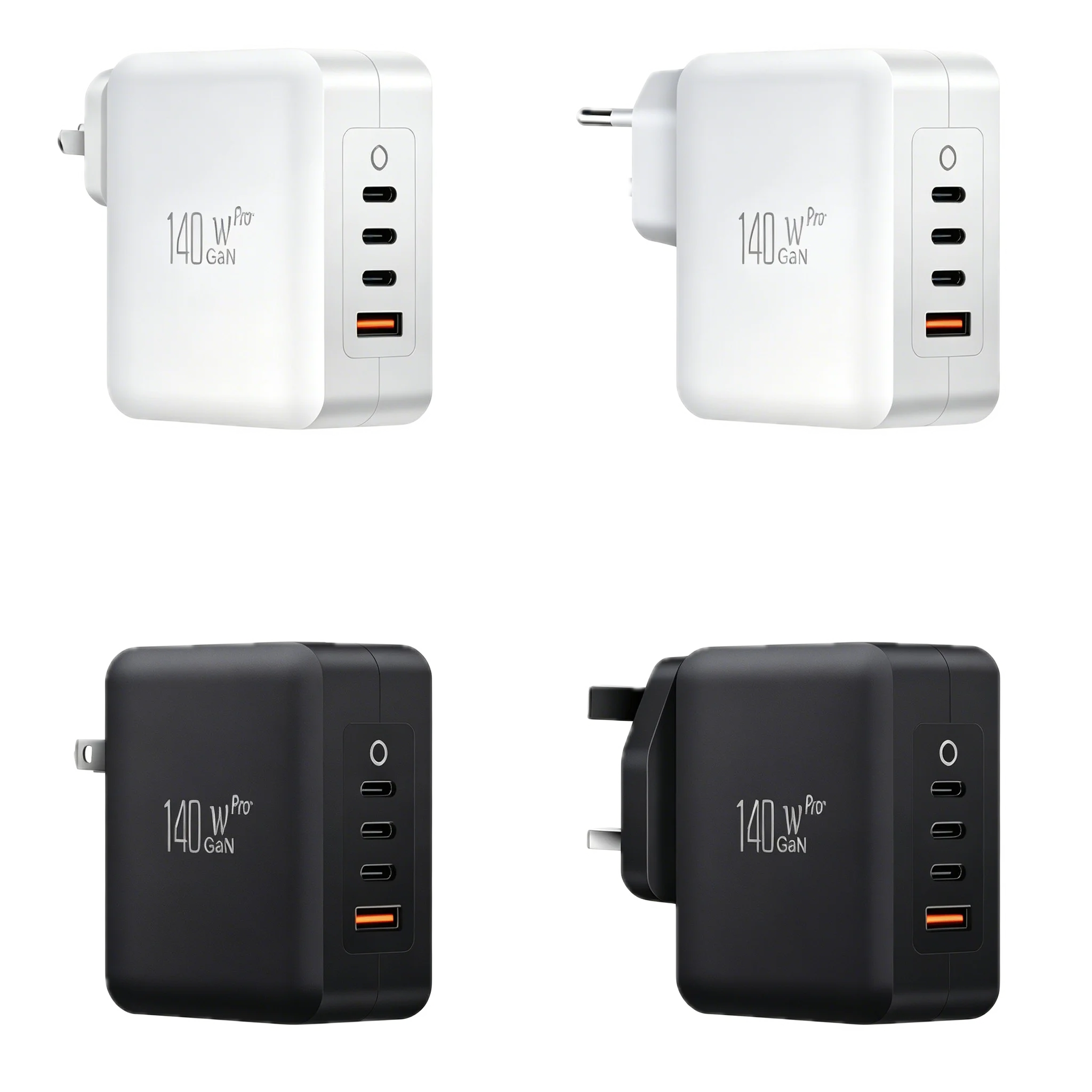140W Multi USB-C GaN Charger for laptop tablet smartphone fast charging
