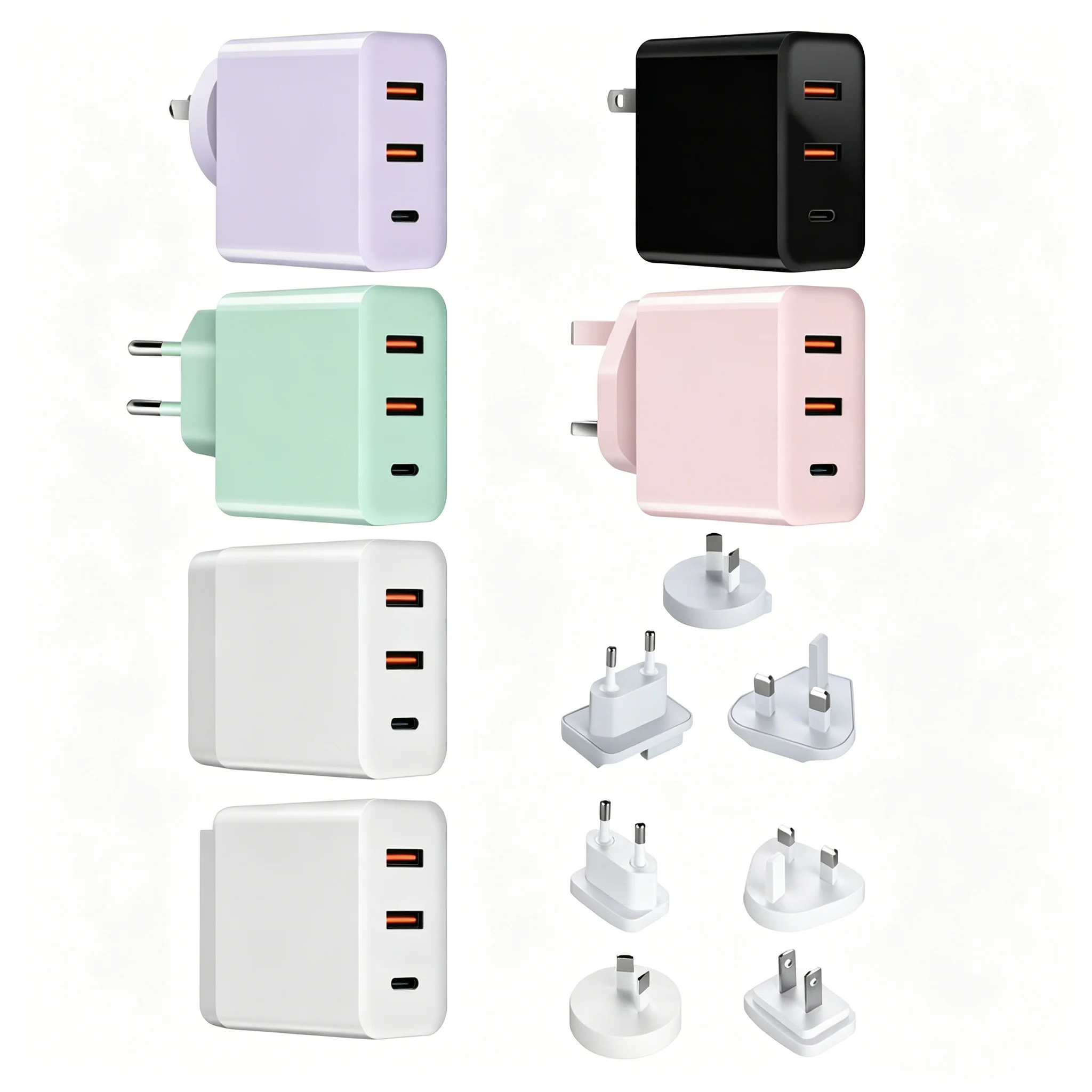 38CAA 38W USB-C GaN Charger with three port charging design