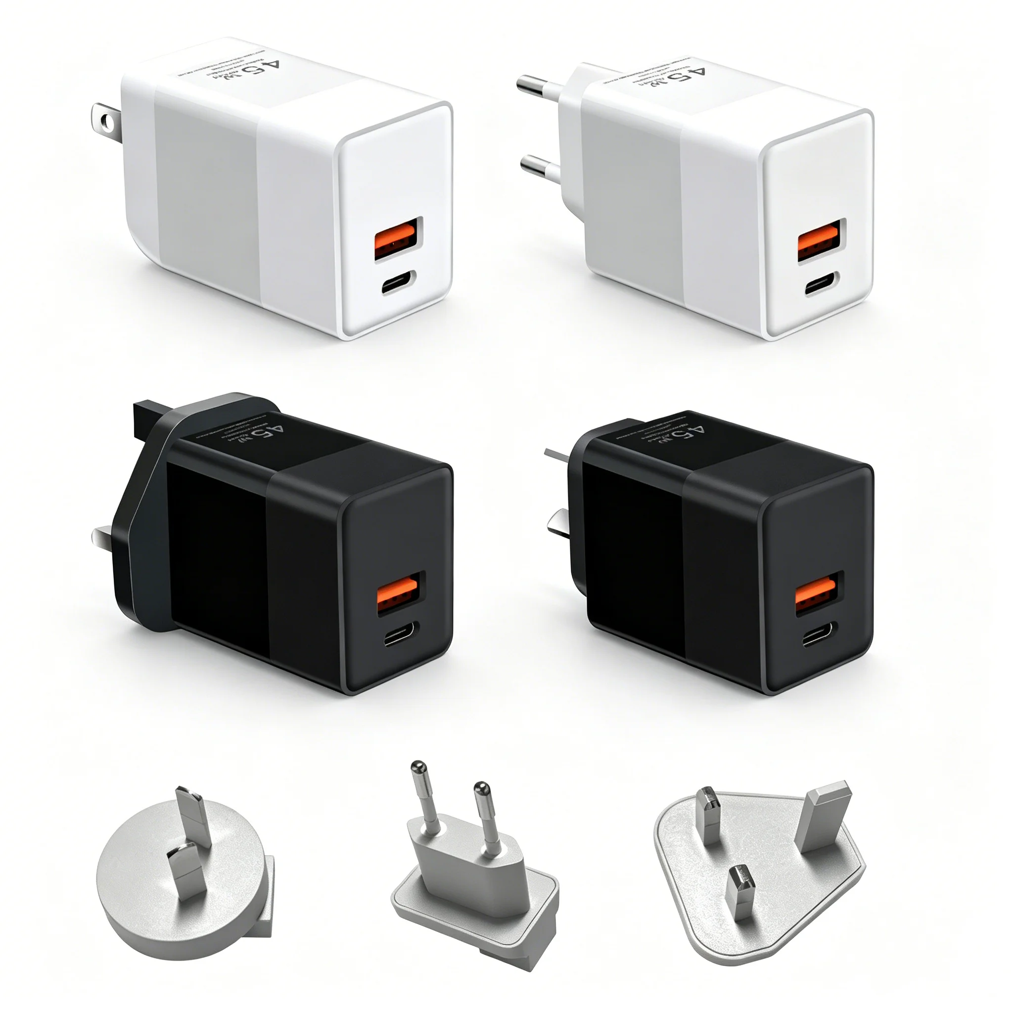 PD45CA 45W Intelligent GaN Charger with smart power management technology