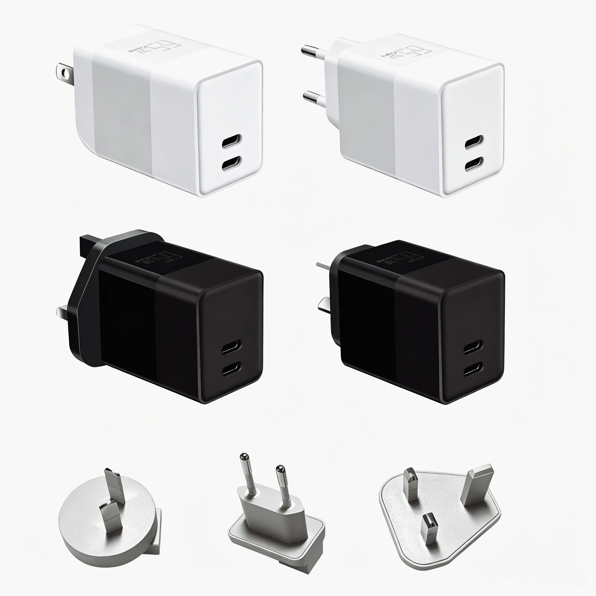 65W Dual USB-C Charger for laptop tablet and mobile device charging