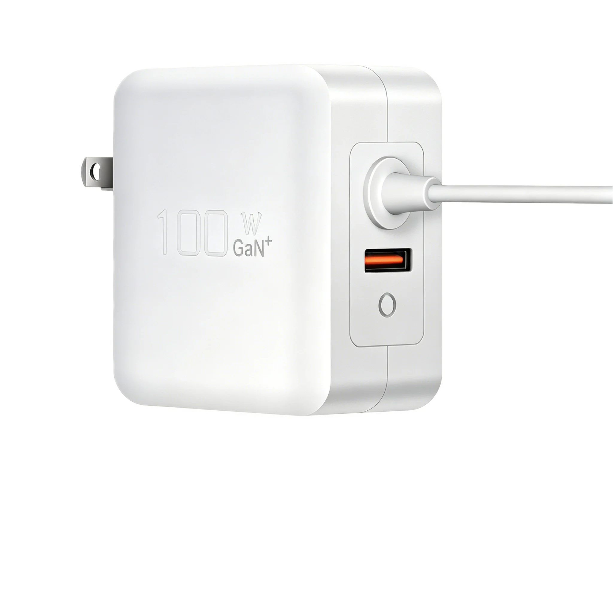 PD100CA 100W GaN Charger with USB-C cable and USB-A port