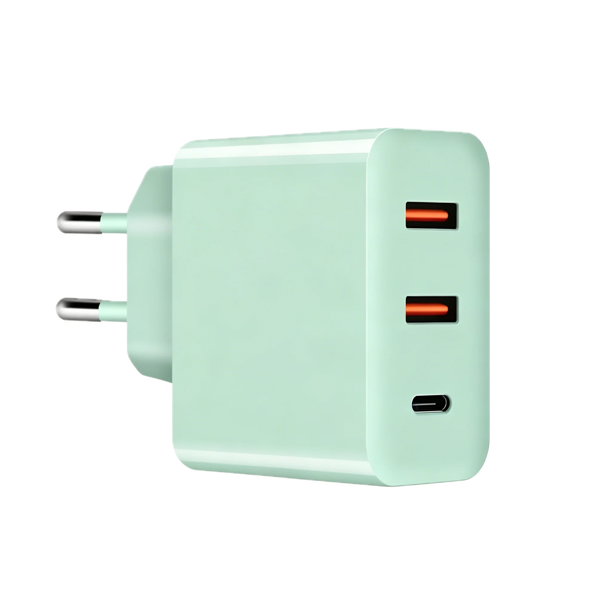 38CAA 38W GaN Charger with USB-C and dual USB-A ports