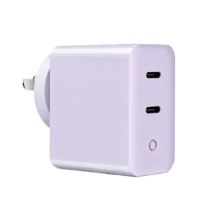 PD65CC 65W GaN Charger with dual USB-C ports for fast charging