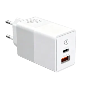 PD65CA 65W GaN Charger with intelligent synchronous USB-C and USB-A charging