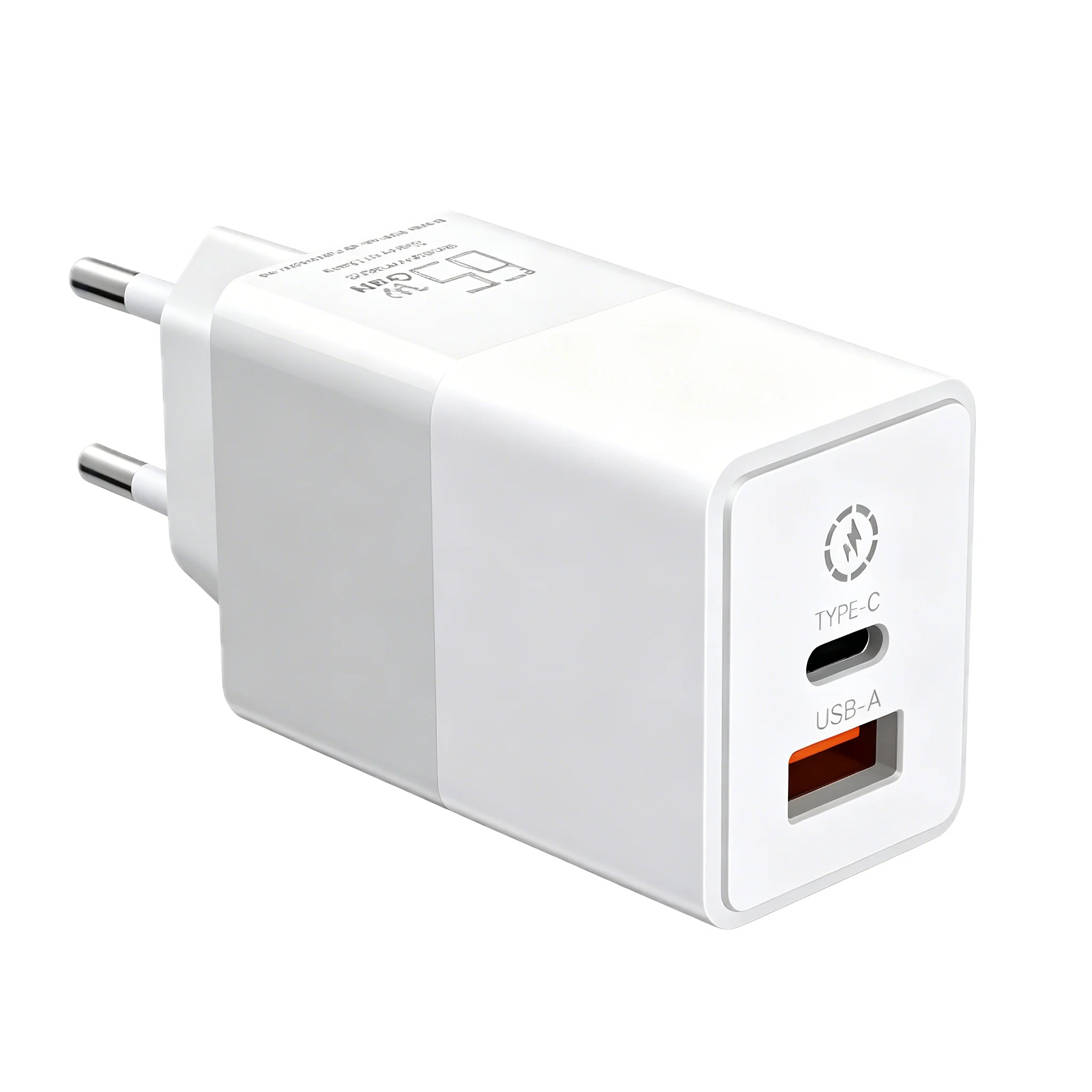PD65CA 65W GaN Charger with intelligent synchronous USB-C and USB-A charging