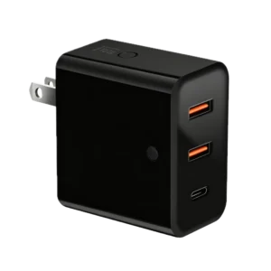 PD65CAA 65W GaN Charger with USB-C and dual USB-A ports